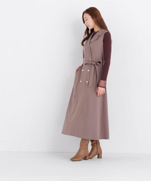 NATURAL BEAUTY BASIC(ナチュラルビューティーベーシック)の「トレンチジャンスカ(ワンピース・レディース・ブラック系その他2/ブラウン・X-SMALL/SMALL/MEDIUM/LARGE)」の13枚目の写真
