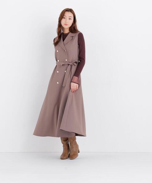 NATURAL BEAUTY BASIC(ナチュラルビューティーベーシック)の「トレンチジャンスカ(ワンピース・レディース・ブラック系その他2/ブラウン・X-SMALL/SMALL/MEDIUM/LARGE)」の15枚目の写真