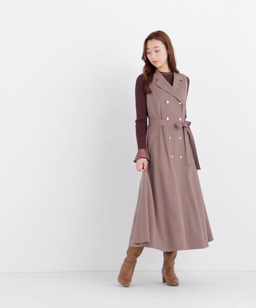 NATURAL BEAUTY BASIC(ナチュラルビューティーベーシック)の「トレンチジャンスカ(ワンピース・レディース・ブラック系その他2/ブラウン・X-SMALL/SMALL/MEDIUM/LARGE)」の7枚目の写真