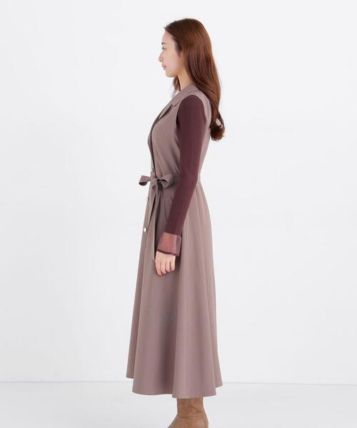 NATURAL BEAUTY BASIC(ナチュラルビューティーベーシック)の「トレンチジャンスカ(ワンピース・レディース・ブラック系その他2/ブラウン・X-SMALL/SMALL/MEDIUM/LARGE)」の8枚目の写真