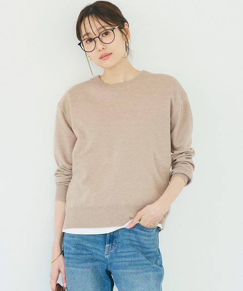 coca(coca)(コカ)の「リッチニットクルーネックプルオーバー(ニット/セーター・レディース・グレー/ベージュ/ブラック・L/S/M)」の1枚目の写真