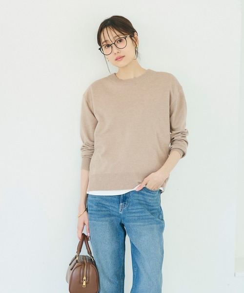 coca(coca)(コカ)の「リッチニットクルーネックプルオーバー(ニット/セーター・レディース・グレー/ベージュ/ブラック・L/S/M)」の8枚目の写真