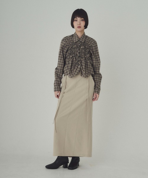 SOYEN(ソイエン)の「フロントシャーリングシャツ(シャツ/ブラウス・レディース・チャコール/チェック・F)」の10枚目の写真