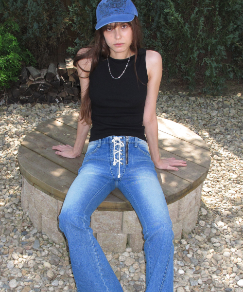 CENTAUR.KR（セントール）の「MINI ROSI SLEEVELESS TOP_BLACK（Tシャツ/カットソー・レディース・その他・FREE）」の3枚目の写真