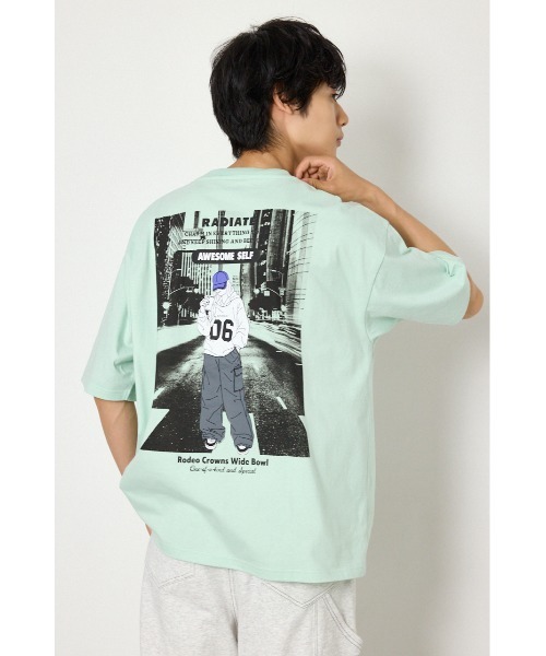 RODEO CROWNS WIDE BOWL（ロデオクラウンズワイドボウル）の「フィットガールTシャツ（Tシャツ/カットソー・メンズ・スモークグレー/ミント/オフホワイト・MEDIUM/LARGE）」の3枚目の写真