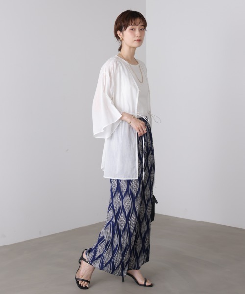 Bou Jeloud(ブージュルード)の「【2点セット】ボイルインナータンクセットチュニック(シャツ/ブラウス・レディース・モカ/オフホワイト/ブラック・MEDIUM)」の19枚目の写真