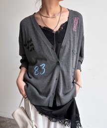 【WEB限定】レタリング刺繍カーディガン