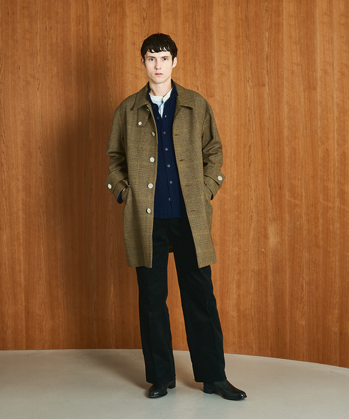 Mackintosh(マッキントッシュ)の「MACKINTOSH(マッキントッシュ) 別注 HUMBIE/ハンビー SL "グレンチェック"(ステンカラーコート・メンズ・キャメル・38/36/34/32)」の2枚目の写真