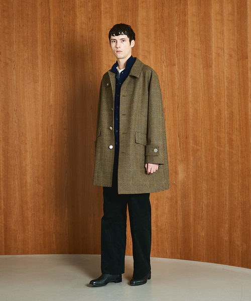 Mackintosh(マッキントッシュ)の「MACKINTOSH(マッキントッシュ) 別注 HUMBIE/ハンビー SL "グレンチェック"(ステンカラーコート・メンズ・キャメル・38/36/34/32)」の3枚目の写真