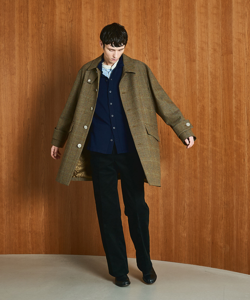 Mackintosh(マッキントッシュ)の「MACKINTOSH(マッキントッシュ) 別注 HUMBIE/ハンビー SL "グレンチェック"(ステンカラーコート・メンズ・キャメル・38/36/34/32)」の4枚目の写真