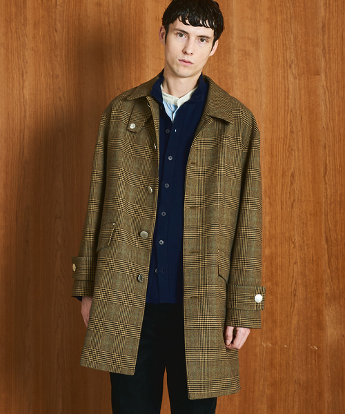 Mackintosh(マッキントッシュ)の「MACKINTOSH(マッキントッシュ) 別注 HUMBIE/ハンビー SL "グレンチェック"(ステンカラーコート・メンズ・キャメル・38/36/34/32)」の5枚目の写真