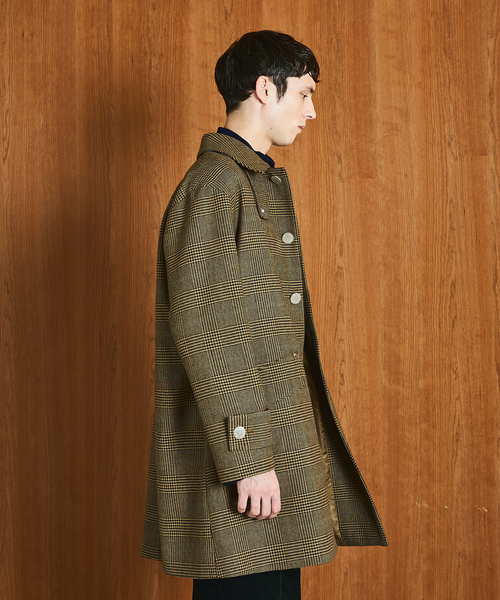 Mackintosh(マッキントッシュ)の「MACKINTOSH(マッキントッシュ) 別注 HUMBIE/ハンビー SL "グレンチェック"(ステンカラーコート・メンズ・キャメル・38/36/34/32)」の6枚目の写真