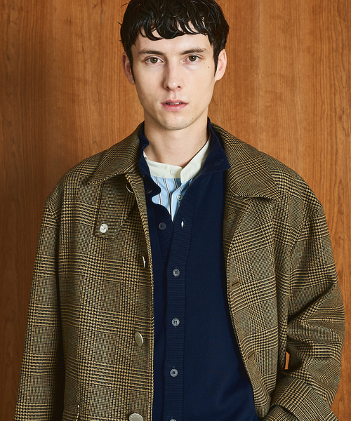 Mackintosh(マッキントッシュ)の「MACKINTOSH(マッキントッシュ) 別注 HUMBIE/ハンビー SL "グレンチェック"(ステンカラーコート・メンズ・キャメル・38/36/34/32)」の8枚目の写真