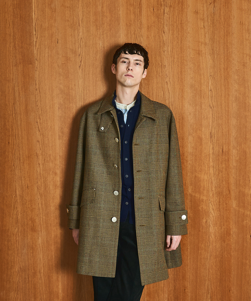 Mackintosh(マッキントッシュ)の「MACKINTOSH(マッキントッシュ) 別注 HUMBIE/ハンビー SL "グレンチェック"(ステンカラーコート・メンズ・キャメル・38/36/34/32)」の10枚目の写真