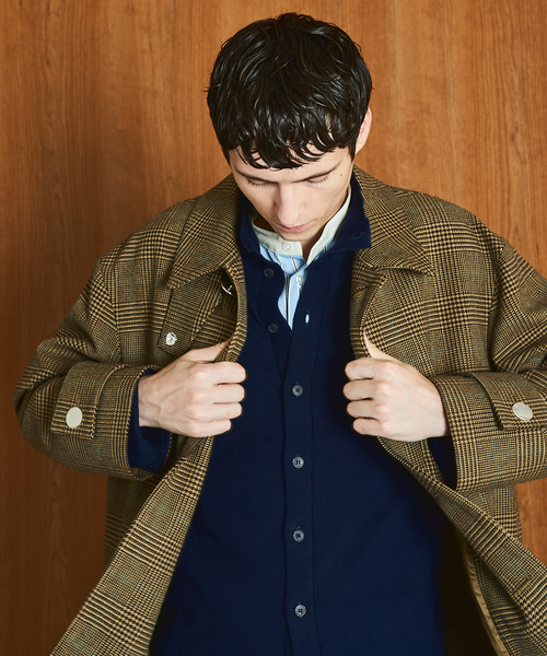 Mackintosh(マッキントッシュ)の「MACKINTOSH(マッキントッシュ) 別注 HUMBIE/ハンビー SL "グレンチェック"(ステンカラーコート・メンズ・キャメル・38/36/34/32)」の11枚目の写真