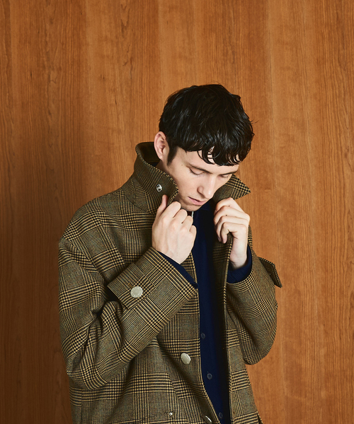 Mackintosh(マッキントッシュ)の「MACKINTOSH(マッキントッシュ) 別注 HUMBIE/ハンビー SL "グレンチェック"(ステンカラーコート・メンズ・キャメル・38/36/34/32)」の13枚目の写真