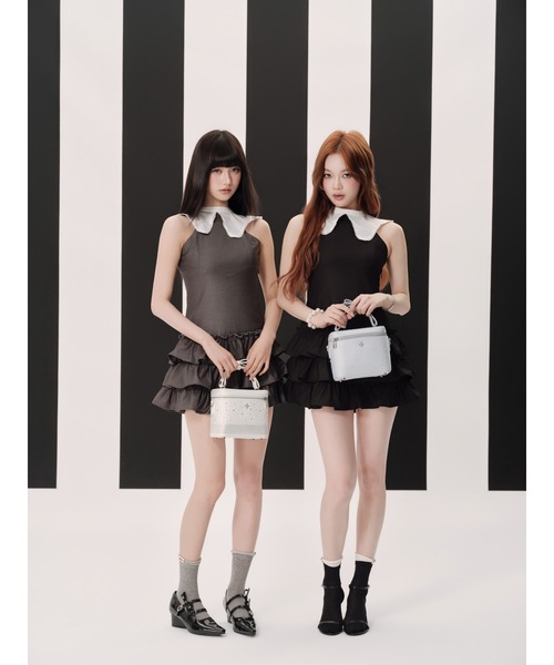 andwang(アンドワン)の「Epure Ribbon Dress(ワンピース・レディース・グレー/ブラック・SMALL/MEDIUM)」の8枚目の写真