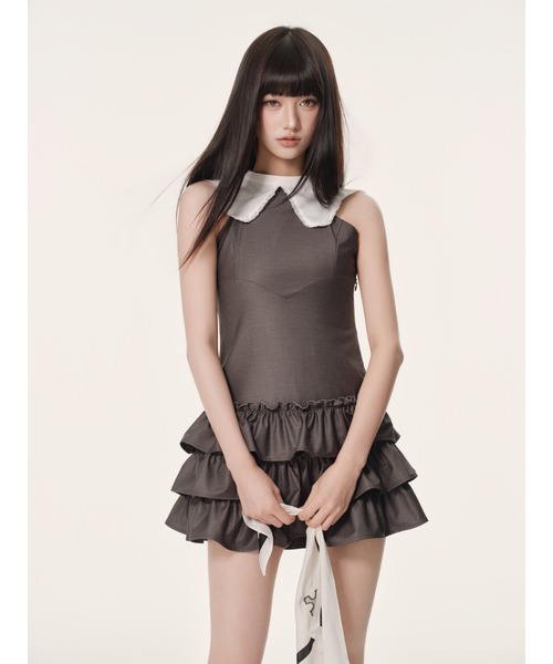 andwang(アンドワン)の「Epure Ribbon Dress(ワンピース・レディース・グレー/ブラック・SMALL/MEDIUM)」の10枚目の写真