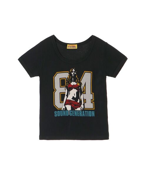HYSTERIC GLAMOUR（ヒステリックグラマー）の「84 SOUNDS チビTシャツ（Tシャツ/カットソー・レディース・ホワイト/ブラック/ネイビー・FREE）」の2枚目の写真