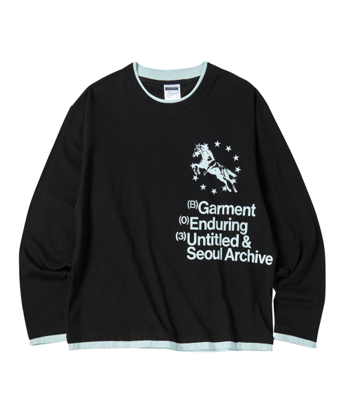 UNTITLED SEOUL(アンタイトル ソウル)の「ユニコーンタイポレイヤードロングスリーブブラック(Tシャツ/カットソー・レディース・その他・LARGE/MEDIUM/SMALL)」の2枚目の写真