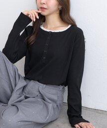 【WEB限定】リブヘンリーロングスリーブ