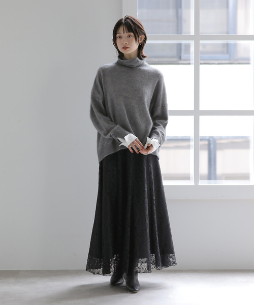 La TOTALITE(ラトータリテ)の「【洗える】コードレーススカート(スカート・レディース・ブラック/カーキ・36/38)」の22枚目の写真