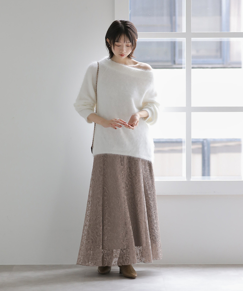 La TOTALITE(ラトータリテ)の「【洗える】コードレーススカート(スカート・レディース・ブラック/カーキ・36/38)」の3枚目の写真