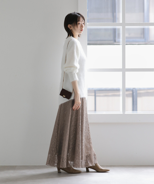 La TOTALITE(ラトータリテ)の「【洗える】コードレーススカート(スカート・レディース・ブラック/カーキ・36/38)」の4枚目の写真