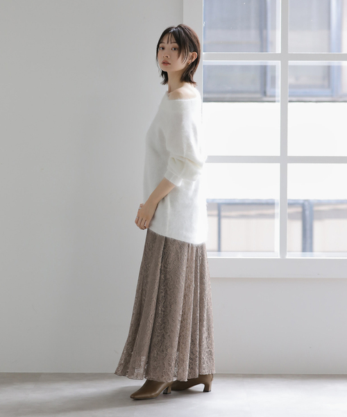 La TOTALITE(ラトータリテ)の「【洗える】コードレーススカート(スカート・レディース・ブラック/カーキ・36/38)」の5枚目の写真