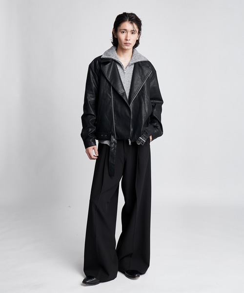 SINSS(シンス)の「Double riders jacket / ダブルライダースジャケット(ライダースジャケット・メンズ・ブラック・SMALL/X-SMALL/LARGE/MEDIUM)」の2枚目の写真