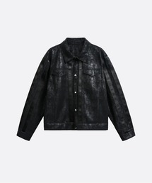 U:UME（ユーム）の「Crack Texture Faux Leather Jacket（ライダースジャケット）」