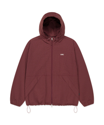 LMC（ ）の「CHECK ANORAK HOODIE ZIP JACKET burgundy（ナイロンジャケット）」