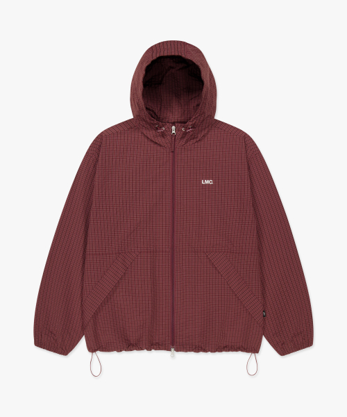 LMCの「CHECK ANORAK HOODIE ZIP JACKET burgundy(ナイロンジャケット・レディース・その他・SMALL/MEDIUM/LARGE)」の4枚目の写真