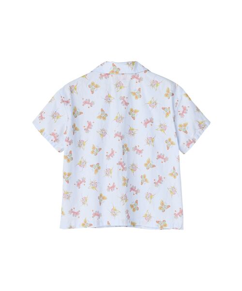HYSTERIC GLAMOUR(ヒステリックグラマー)の「EMA/BUBBLY BUTTERFLY 丸衿シャツ(シャツ/ブラウス・レディース・ブルー系その他・FREE)」の2枚目の写真