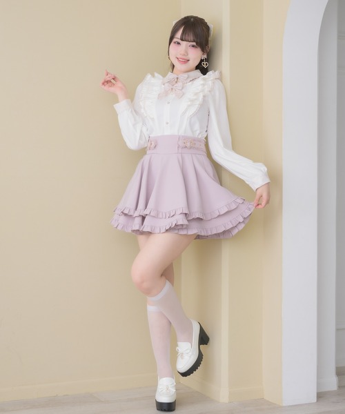 ROJITA(ロジータ)の「ハートバックル2段スカパン(スカート・レディース・ピンク/ブラック・FREE)」の4枚目の写真