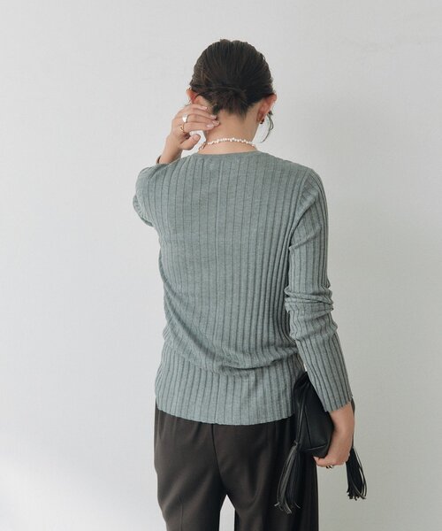 RIVE DROITE(リヴドロワ)の「シルクカシミヤリブクルーニット(オフィスカジュアル/秋服/冬服)(ニット/セーター・レディース・グレー/オフホワイト/ブラック/ブラウン・FREE)」の20枚目の写真