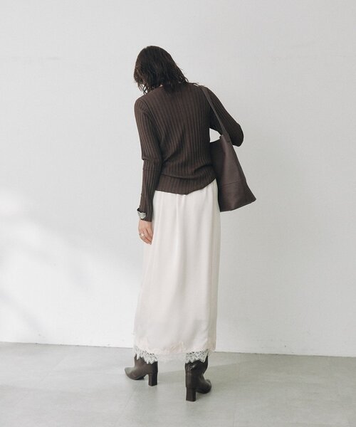 RIVE DROITE(リヴドロワ)の「シルクカシミヤリブクルーニット(オフィスカジュアル/秋服/冬服)(ニット/セーター・レディース・グレー/オフホワイト/ブラック/ブラウン・FREE)」の14枚目の写真