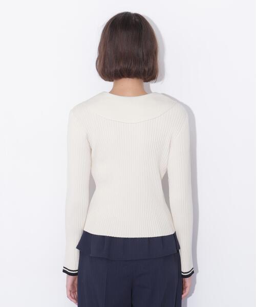 JILL by JILL STUART(ジルバイジルスチュアート)の「配色ボウタイコンパクトニット(ニット/セーター・レディース・ブラック/ホワイト/レッド・FREE)」の6枚目の写真