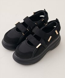 厚底スエードスニーカーサンダル