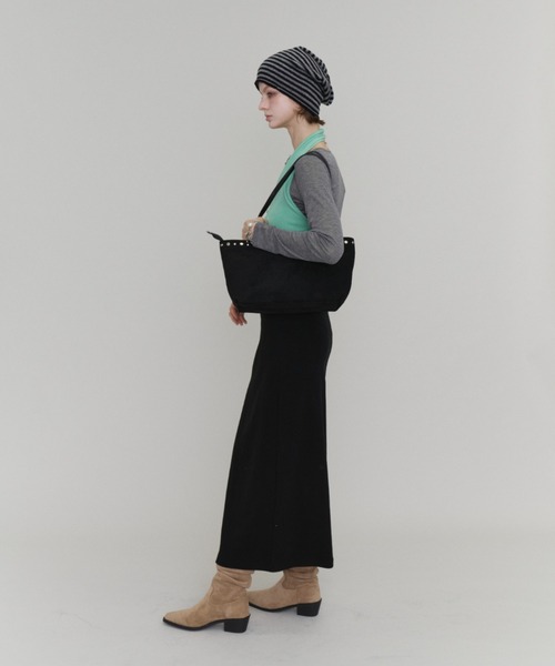 Rohwel(ローウェル)の「Studded Suede Bag / スタッズスエードバッグ(トートバッグ・レディース・ブラック/ブラウン・FREE)」の18枚目の写真