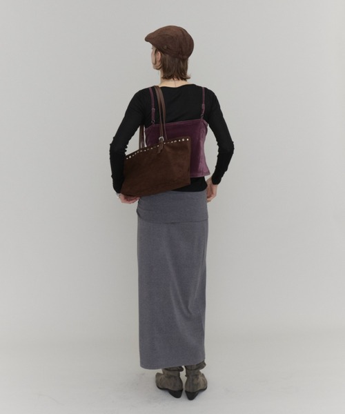Rohwel(ローウェル)の「Studded Suede Bag / スタッズスエードバッグ(トートバッグ・レディース・ブラック/ブラウン・FREE)」の10枚目の写真