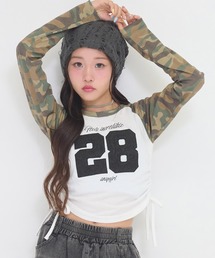 ANAP GiRL（アナップガール）の「ナンバリングワッペンラグランロンＴ（Tシャツ/カットソー）」