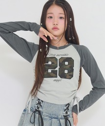 ANAP GiRL（アナップガール）の「ナンバリングワッペンラグランロンＴ（Tシャツ/カットソー）」