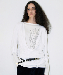ボタンラップTシャツ[ホワイト]
