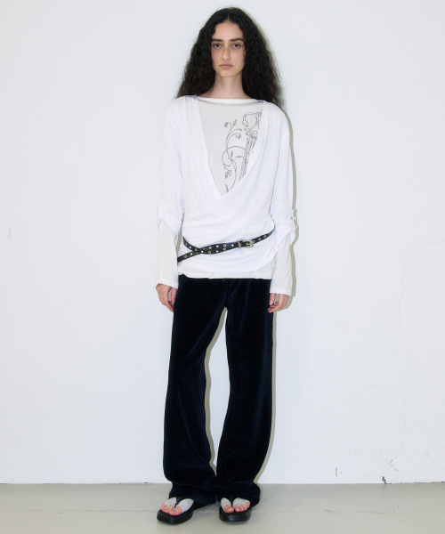 MILLO WOMEN（ミロウーマン）の「ボタンラップTシャツ[ホワイト]（Tシャツ/カットソー・レディース・その他・ONE SIZE）」の2枚目の写真