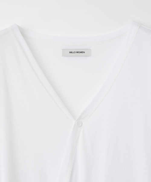 MILLO WOMEN（ミロウーマン）の「ボタンラップTシャツ[ホワイト]（Tシャツ/カットソー・レディース・その他・ONE SIZE）」の7枚目の写真