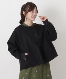 ウールライク袖リブ付きジャケット