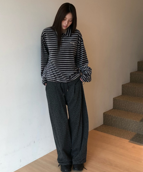 HAVISM（ヘビズム）の「ワイドベルト付きスウェットパンツ（レオパードチャコール）（スウェットパンツ・レディース・その他・FREE）」の3枚目の写真