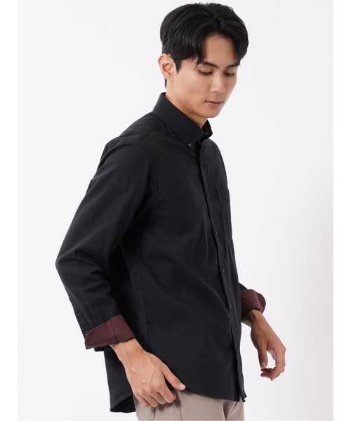 TAKA-Q（タカキュー）の「シャツ 長袖 メンズ 起毛 フランネル 綿 コットン ボタンダウン 無地（シャツ/ブラウス・メンズ・サックスブルー/ブラック/グレー系その他2/ボルドー・MEDIUM/X-LARGE/LARGE）」の15枚目の写真