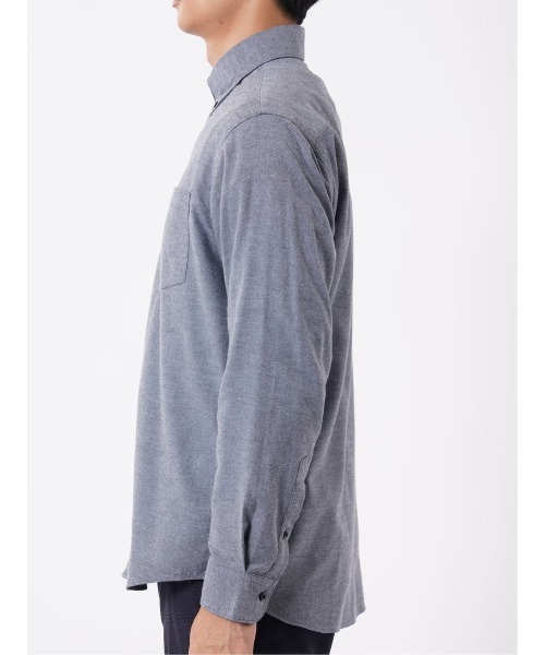 TAKA-Q（タカキュー）の「シャツ 長袖 メンズ 起毛 フランネル 綿 コットン ボタンダウン 無地（シャツ/ブラウス・メンズ・サックスブルー/ブラック/グレー系その他2/ボルドー・MEDIUM/X-LARGE/LARGE）」の7枚目の写真
